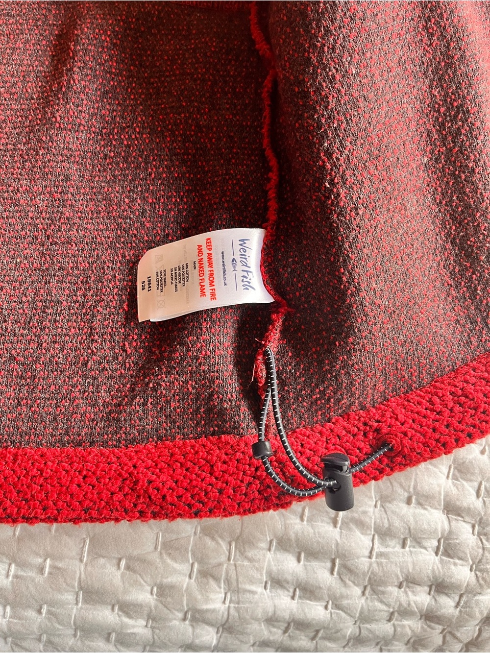 Red Knit-Trim Jacket by British brand Weird Fish